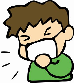 咳をするマスク子供